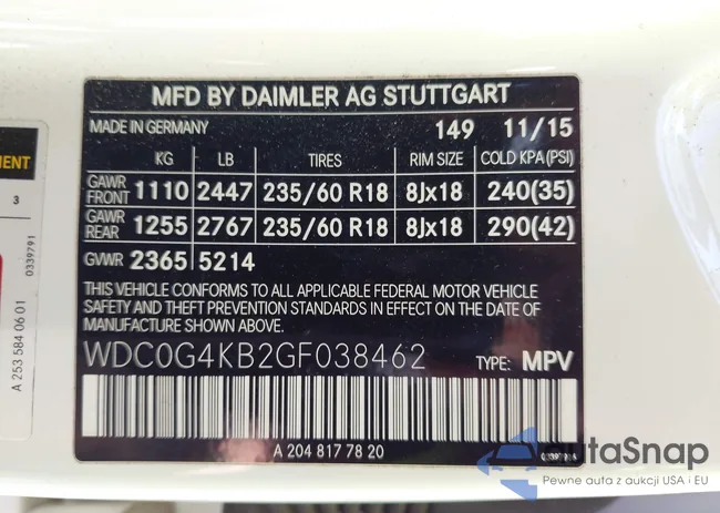 WDC0G4KB2GF038462: 44349420