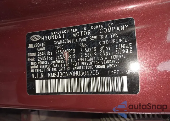 KM8J3CA20HU304295: 44349535