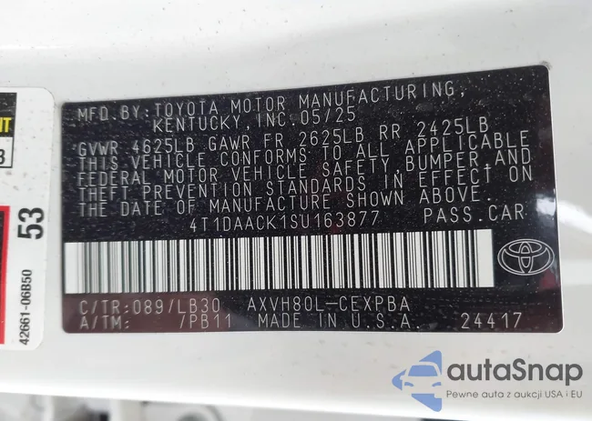 4T1DAACK1SU163877: 44348549