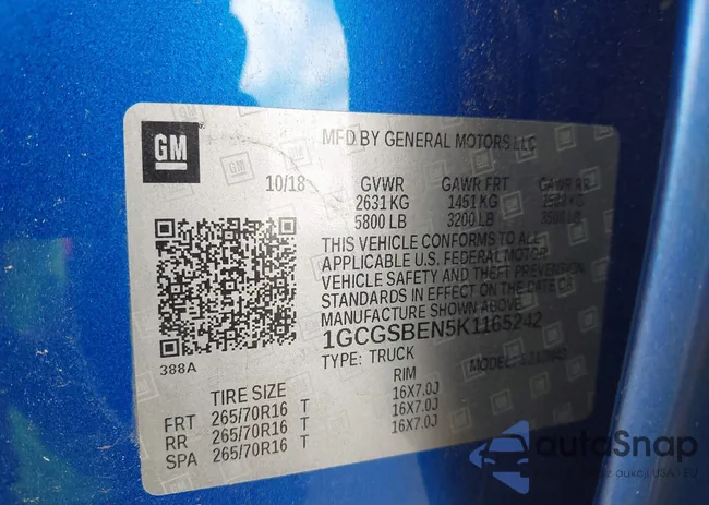 1GCGSBEN5K1165242: 44348605