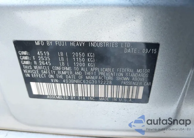 4S3BNBC62G3012228: 44348846