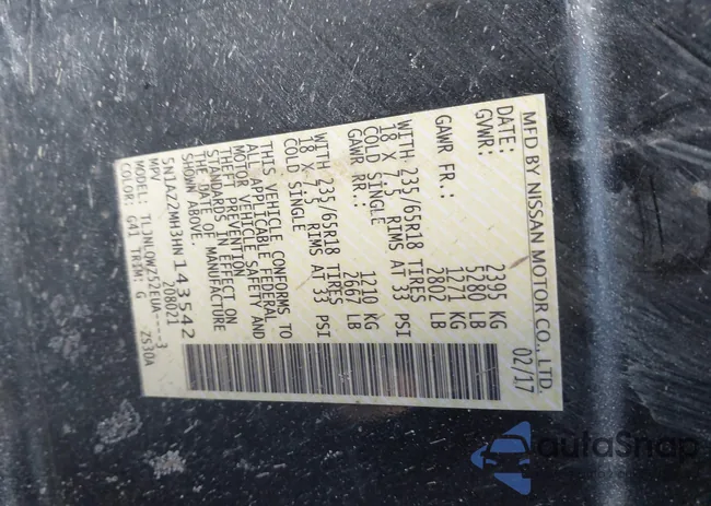 5N1AZ2MH3HN143542: 44349951