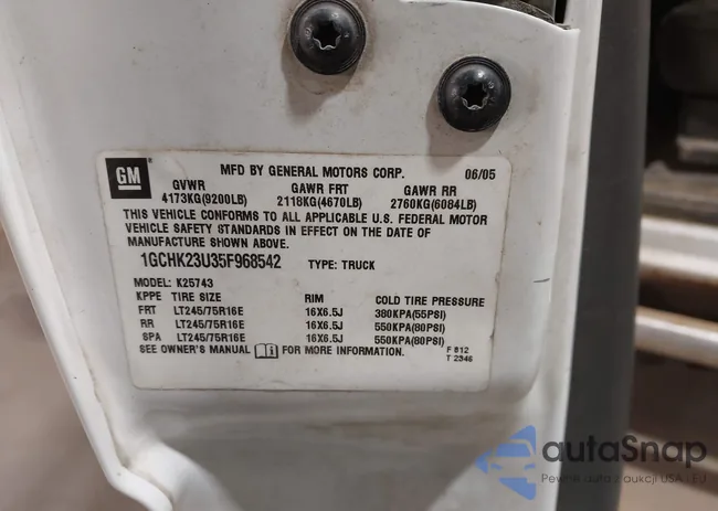 1GCHK23U35F968542: 44349984