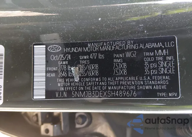 5NMJB3DEXSH489676: 44350004