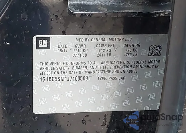 1G1BC5SM1J7100509: 44350168