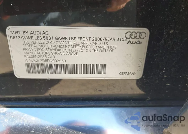 WAURGAFD6DN002960: 44350201