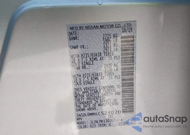 5N1DL0MMXLC524020: 44350335