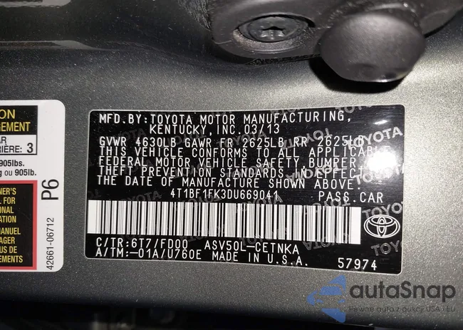 4T1BF1FK3DU669041: 44350393