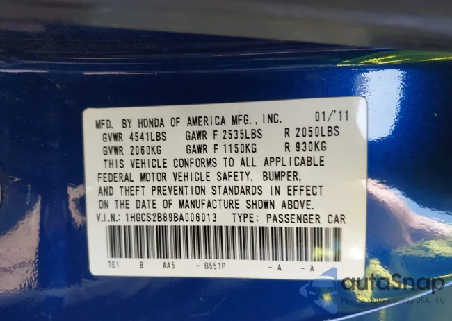 1HGCS2B89BA006013: 44350538