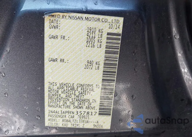 1N4AL3AP9FN357817: 44349862