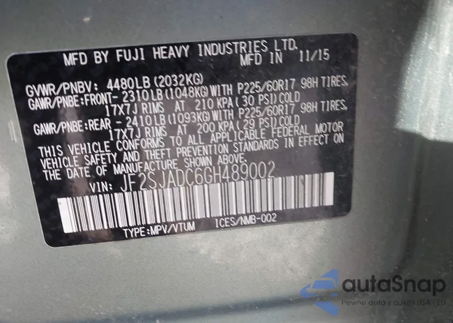 JF2SJADC6GH489002: 44350948