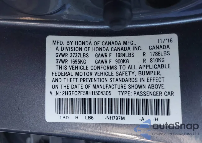 2HGFC2F58HH504305: 44351012