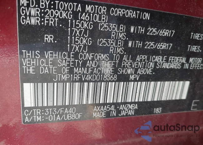 JTMP1RFV4KD018368: 44351191