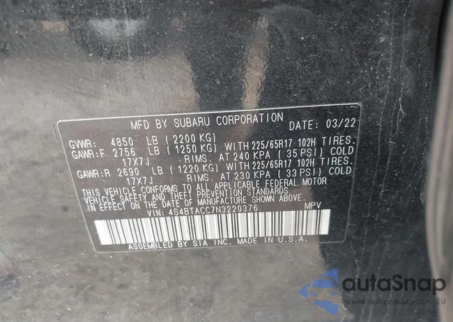 4S4BTACC7N3220376: 44351306