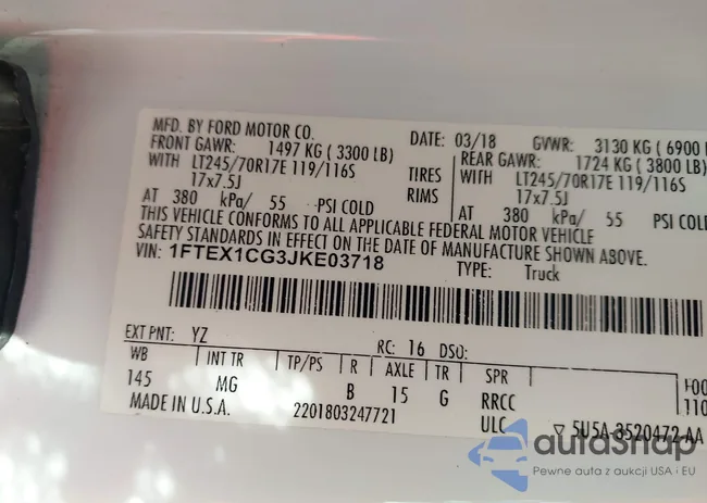 1FTEX1CG3JKE03718: 44351381