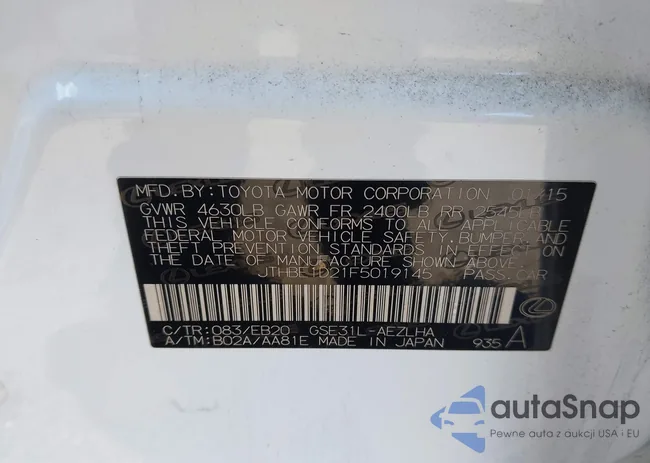 JTHBE1D21F5019145: 44351411