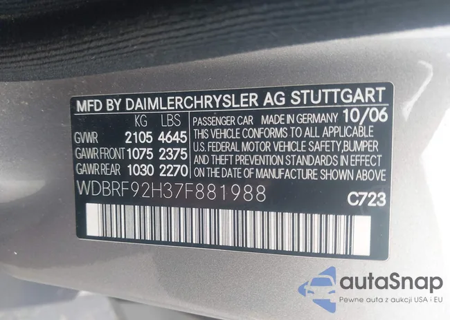 WDBRF92H37F881988: 44351421