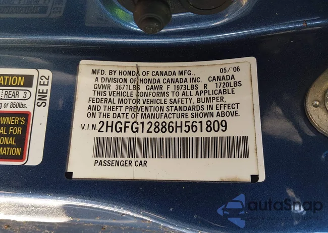 2HGFG12886H561809: 44351473