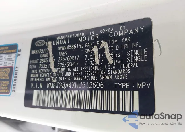 KM8J33A4XHU512606: 44351498