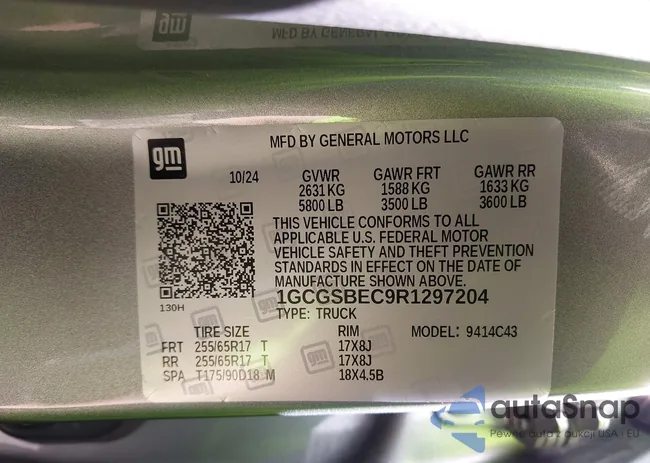 1GCGSBEC9R1297204: 44350571