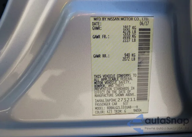 1N4AL3AP3HC275211: 44350611