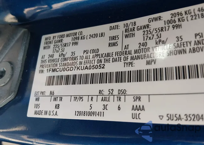 1FMCU0GD7KUA05052: 44350629