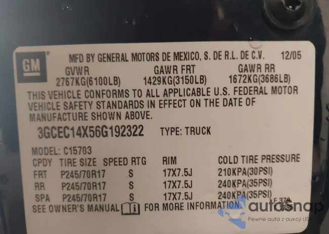 3GCEC14X56G192322: 44350702