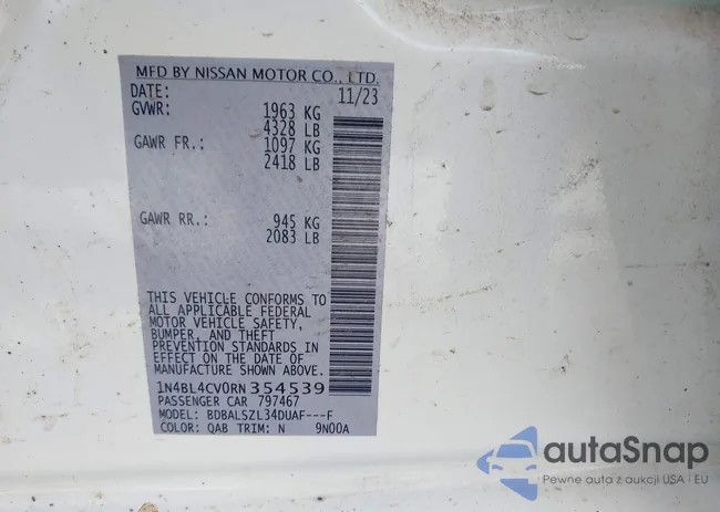 1N4BL4CV0RN354539: 44350810