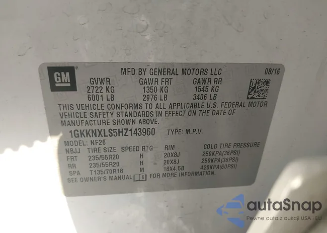 1GKKNXLS5HZ143960: 44350853