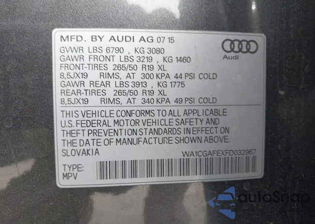 WA1CGAFEXFD032967: 44352018