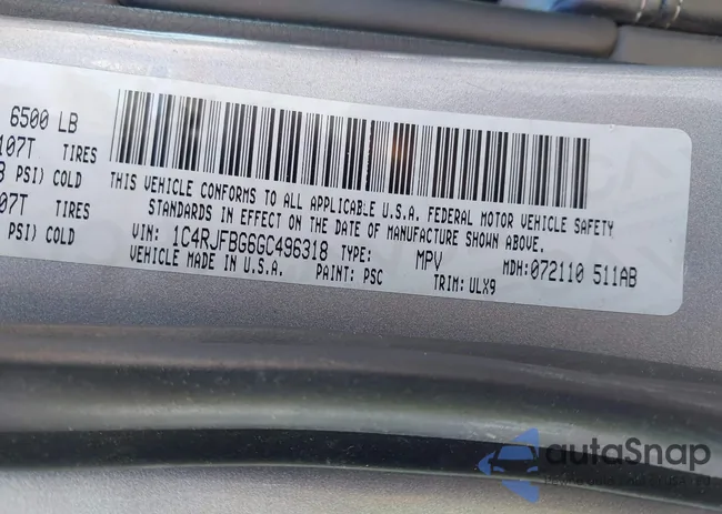 1C4RJFBG6GC496318: 44352260