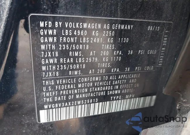 WVGBV3AX2EW525813: 44352300