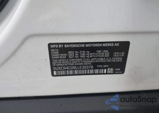 5UXCR4C09LLE30376: 44351663