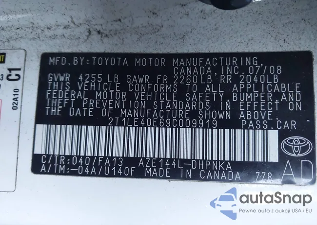 2T1LE40E69C009919: 44351847