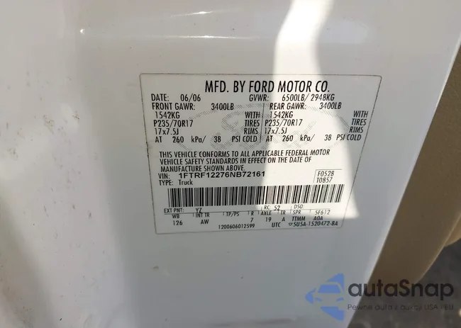 1FTRF12276NB72161: 44353022