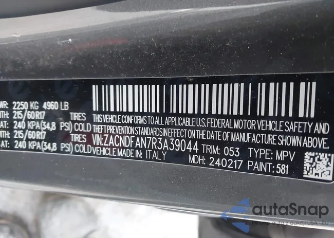 ZACNDFAN7R3A39044: 44353099