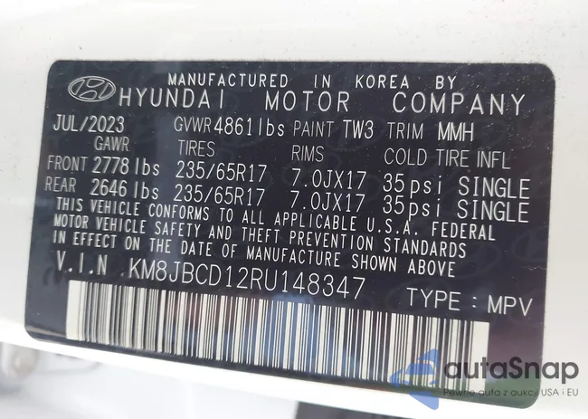 KM8JBCD12RU148347: 44353285