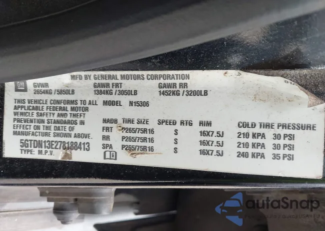 5GTDN13E278188413: 44353457