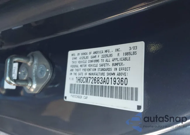 1HGCM72683A019360: 44352653