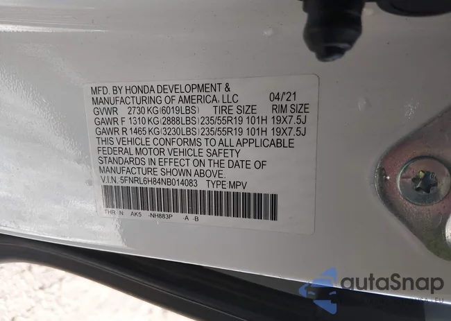 5FNRL6H84NB014083: 44352762