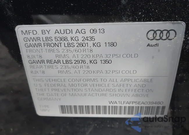 WA1LFAFP5EA039460: 44352802