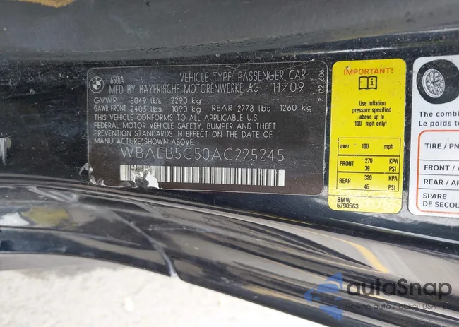 WBAEB5C50AC225245: 44352833