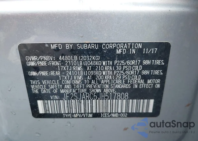 JF2SJARC5JH517808: 44352872