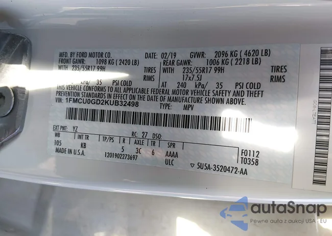 1FMCU0GD2KUB32498: 44353959