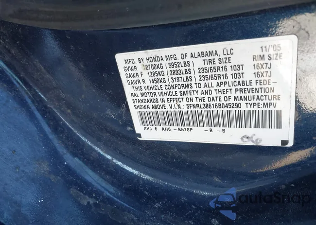 5FNRL38616B045290: 44353964