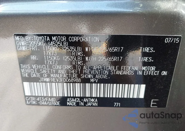 JTMWFREV3FD068988: 44353998