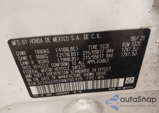 3CZRU6H56NM700425: 44354003