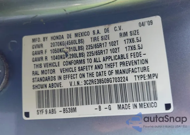 3CZRE38509G703224: 44354013