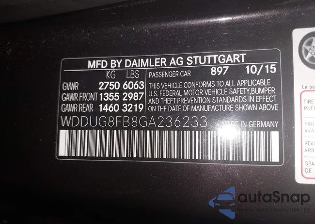 WDDUG8FB8GA236233: 44354032