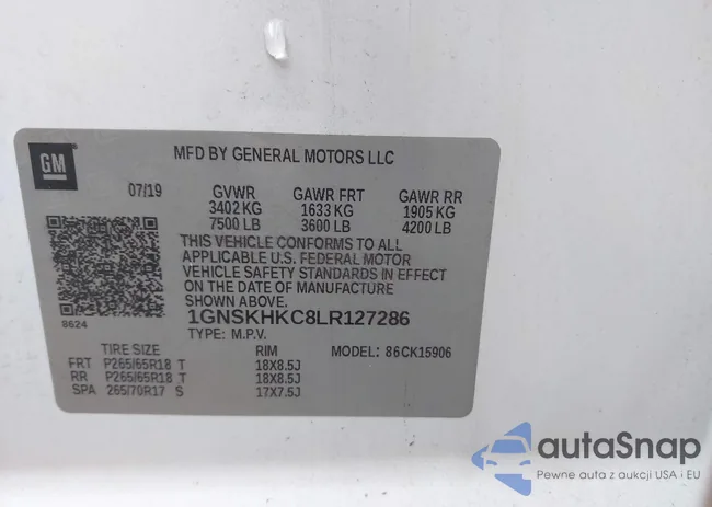 1GNSKHKC8LR127286: 44354038